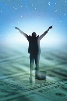 A person standing in the middle of a field with his arms outstretched.