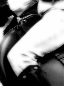 Abstract black and white blurred image.