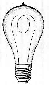 Vintage light bulb illustration drawing.
