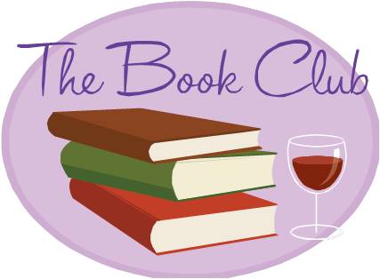 A purple oval with the words " the book club ".