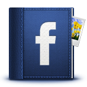 A book with the facebook logo on it.