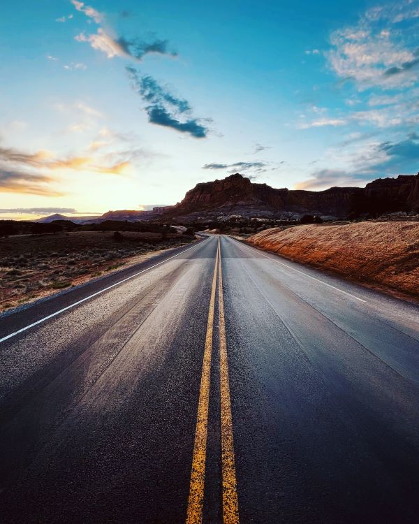 Photo of an open road in Capital Reef National Park, UT, to inspire you if you are feeling ready to change your life.