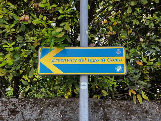 Lake-Como-Greenway-Trail-Markers-Italy Trail marker for the Lake Como Greenway.